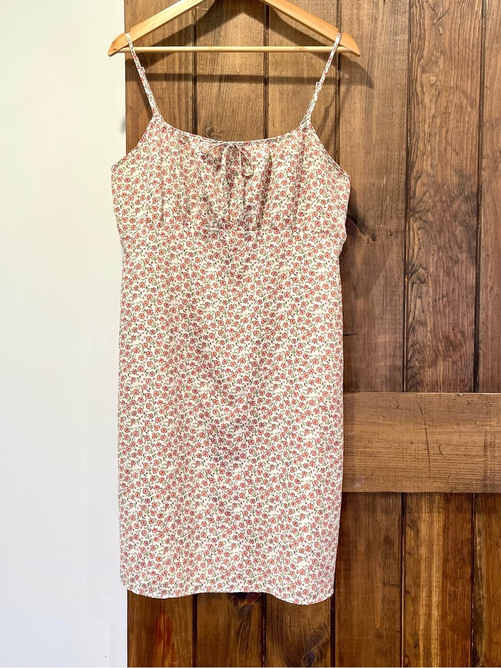 Fashion Bug 90's Y2K Pink White Babydoll Dainty Ditsy Floral Slip Dress 16